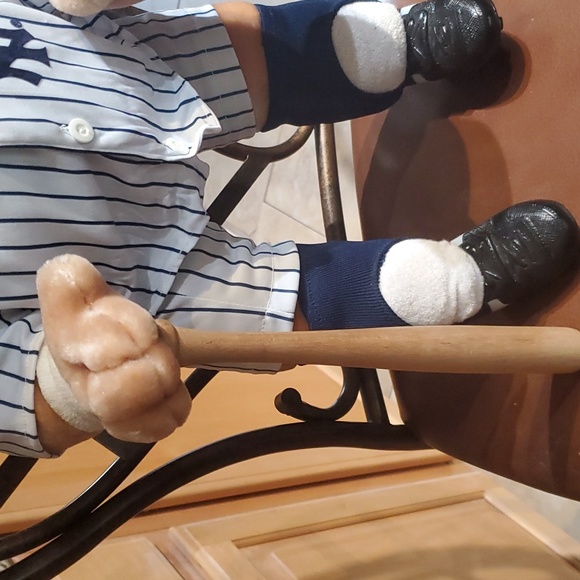 NY Yankees 22" Large Stuff Animal Bear 1993 Pro Bear Baseball Bat Inaugural VGUC - Picture 6 of 7